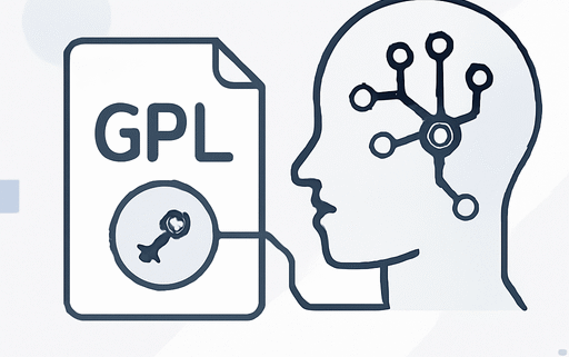 Artikelbild für den Artikel: Der aktuelle Stand der Theorie, dass die GPL auf KI-Modelle, die mit GPL-Code trainiert wurden, übergreift