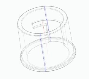 3D-Konstruktionszeichnung eines Schlauchadapters